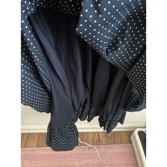 Gap Navy Blue White Polka Dot Halter Ruffle Hem A-Line Dress Womens 14 RN54023 - Picture 4 of 7